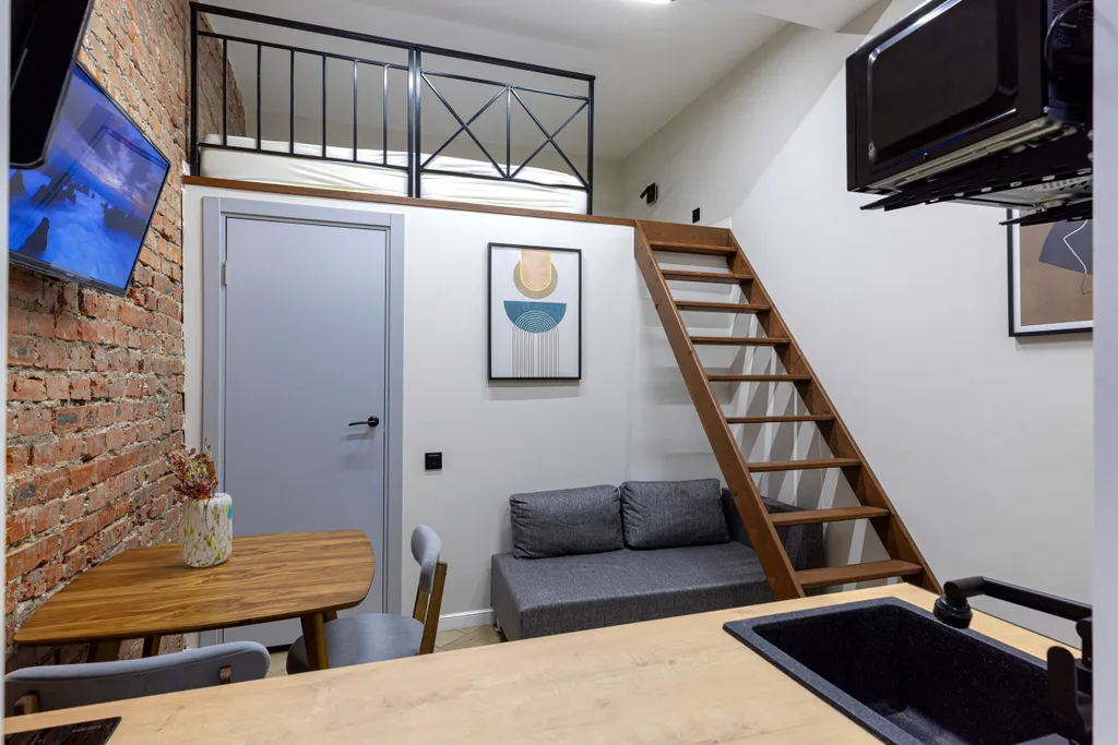 Уютные апартаменты студия в стиле лофт