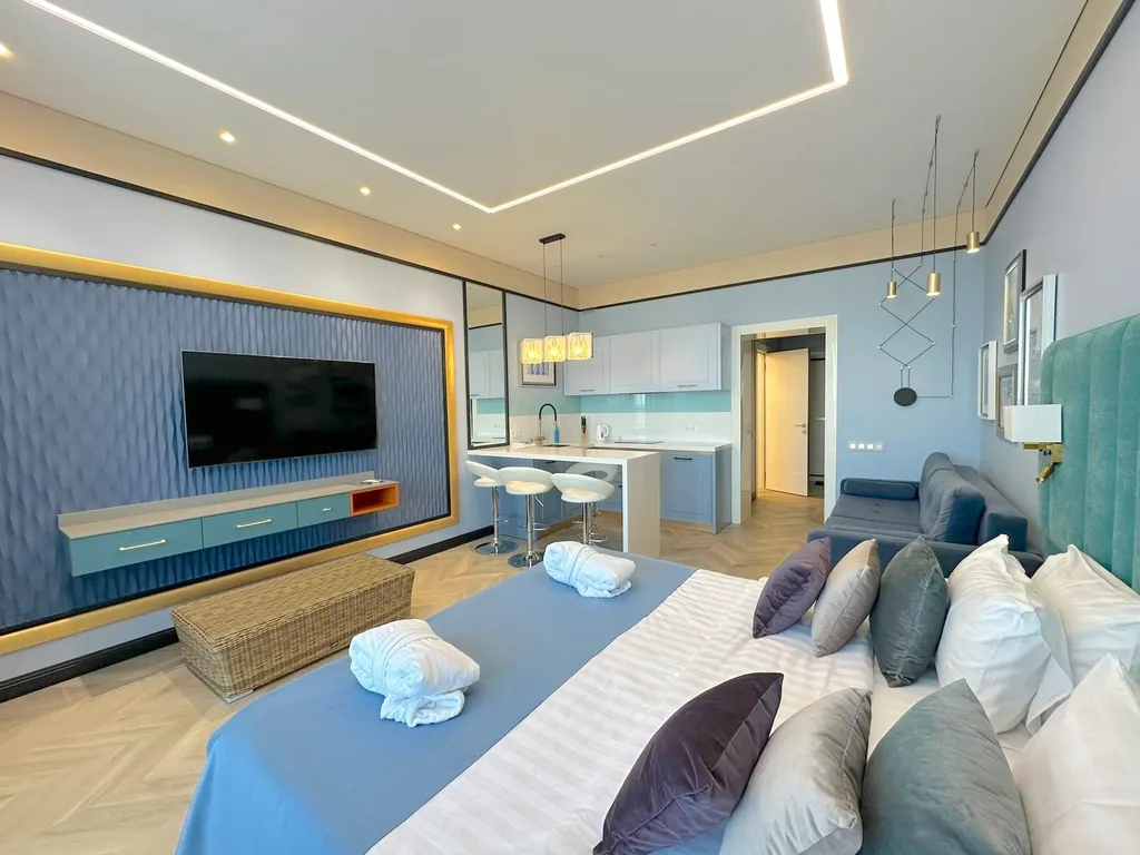 Апартаменты Акваделюкс с шикарным видом на море и большим балконом