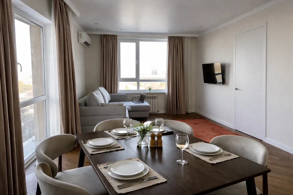 Просторная евротрешка бизнес-формата с видом на горы в ЖК Rams City