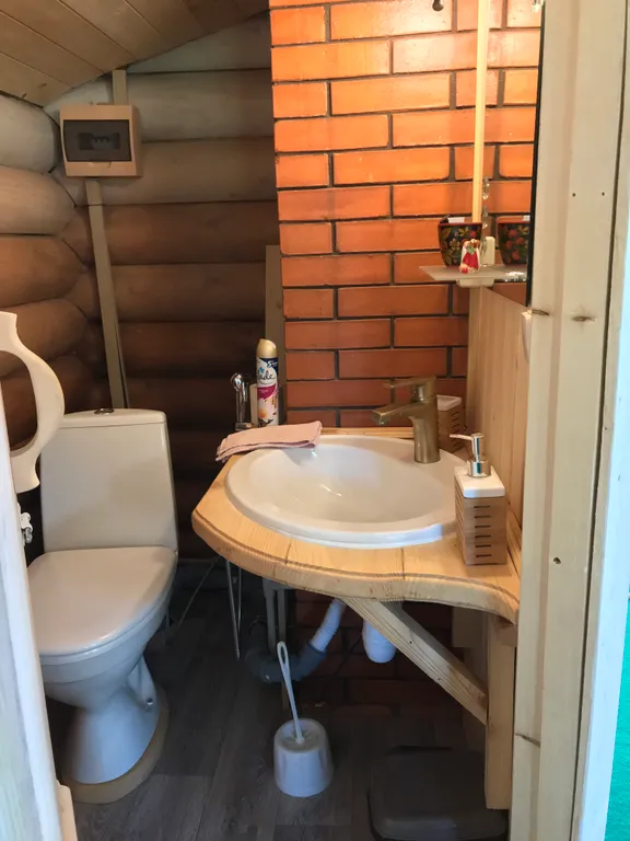 Дом из бревна Терем с сауной в черте города