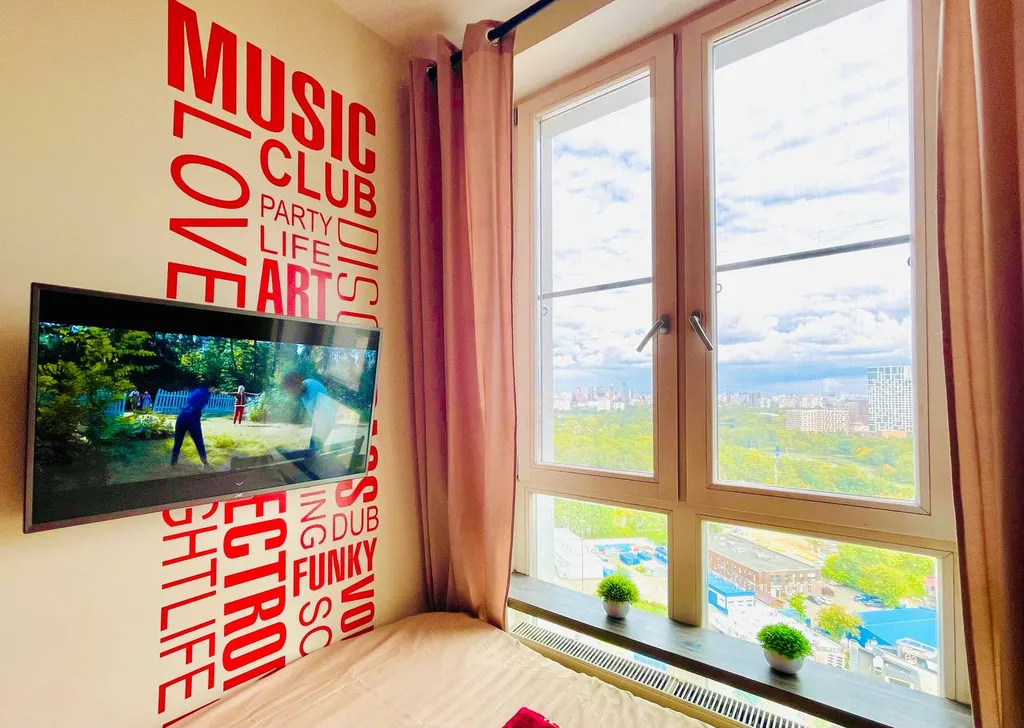 Квартира Квартира Красивая студия на 19 этаже с видом на Mоcкву — Москва