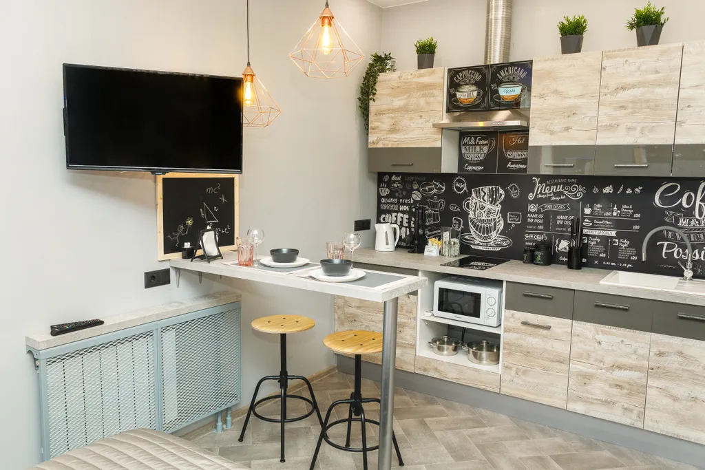 Студия с подсветкой в центре у БЦ Высоцкий