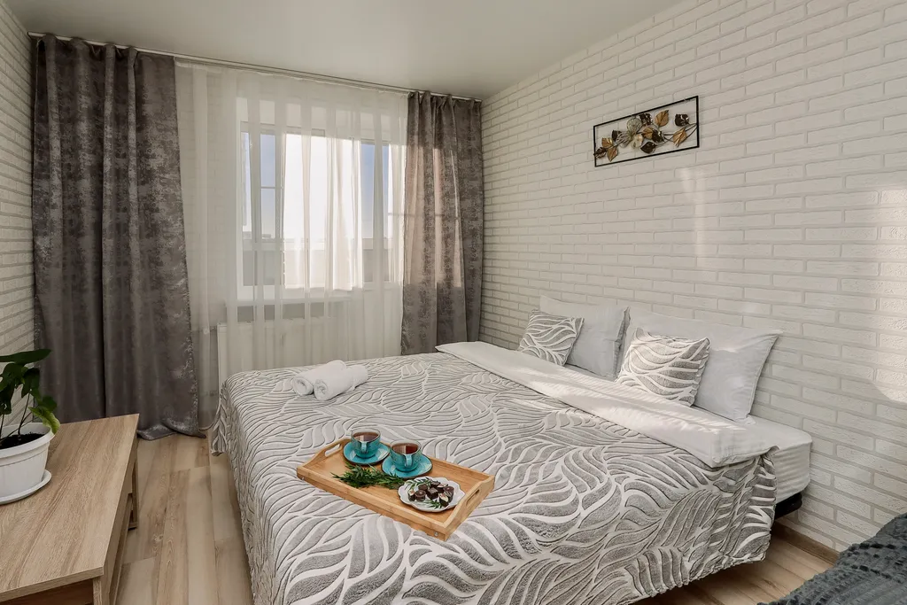 Новая студия  с 2-мя раздельными спальными местами от Город 18