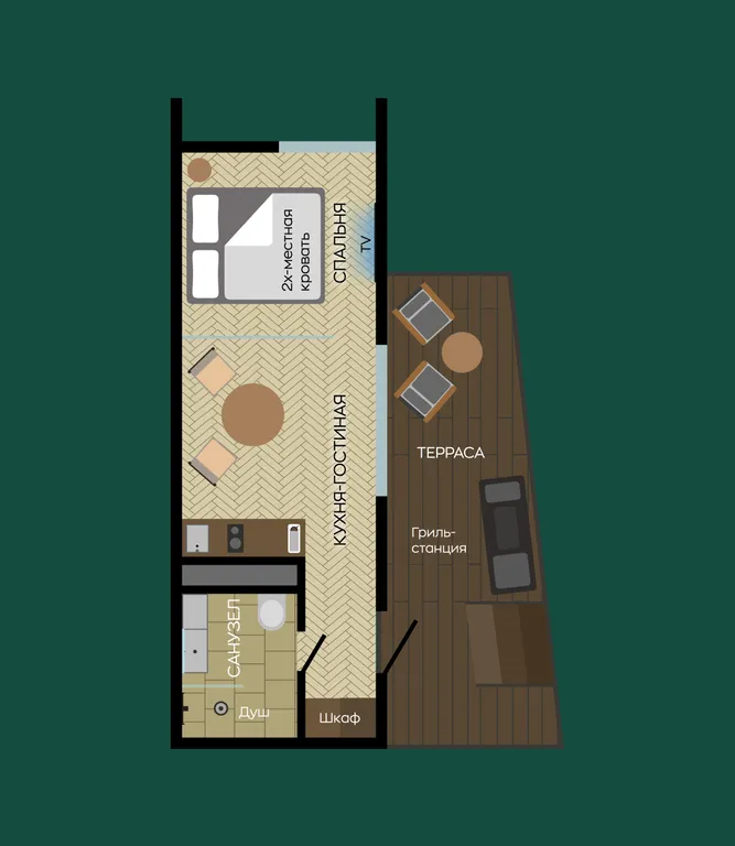 Дом LOVE с гриль-зоной на террасе