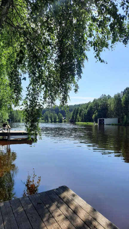 Дом на берегу реки в живописном месте, рядом озеро Сямозеро
