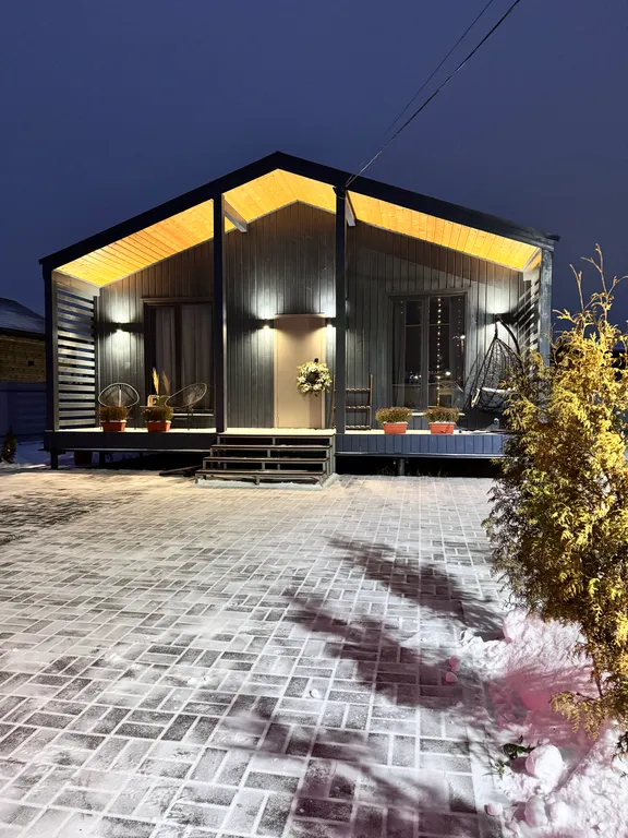 Уютный дом с сауной, в стиле барнхаус, недалеко от реки