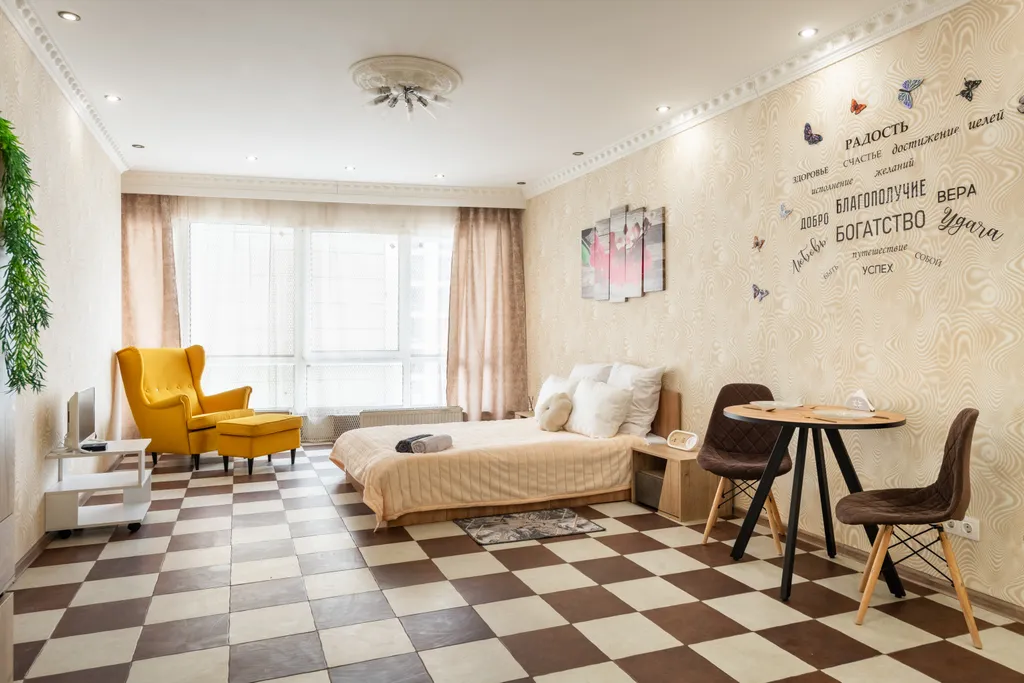 Уютная студия в ЖК комплексе бизнес класса с панорамными окнами