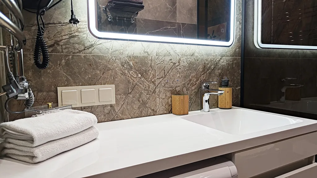 Вид на горы с балкона - апартамент со спальней в центре курорта