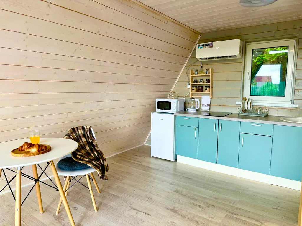 Дом №3 A-frame с сибирским горячим чаном на дровах