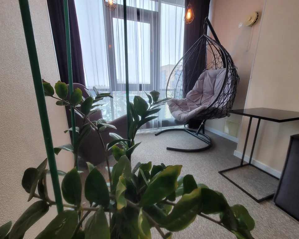 Квартира-студия с фитобочкой и джакузи с панорамным видом в ЖК Scandis