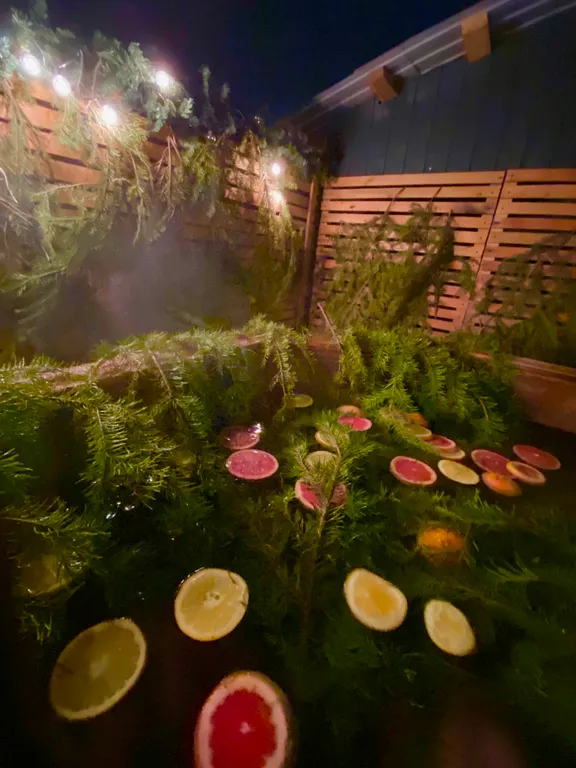 Домик Рокс с баней, банным чаном и чашей для купания