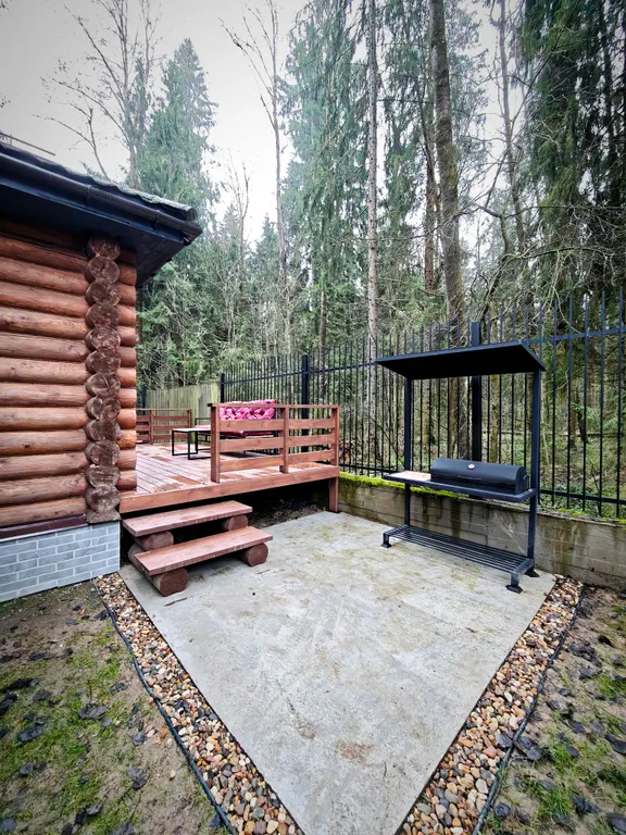 Гостевой дом в лесу с баней на дровах, чаном, бассейном, джакузи