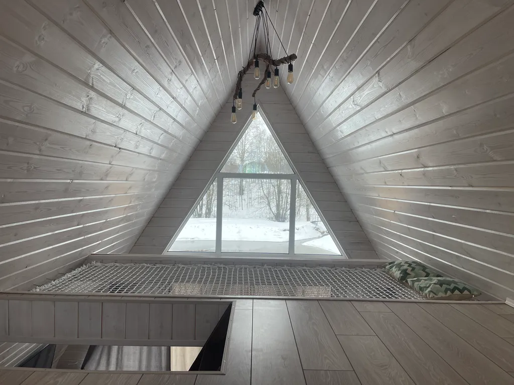 Коттедж Коттедж А-фрейм Жемчужный с сибирским банным чаном и баней на берегу озера — Каблуково