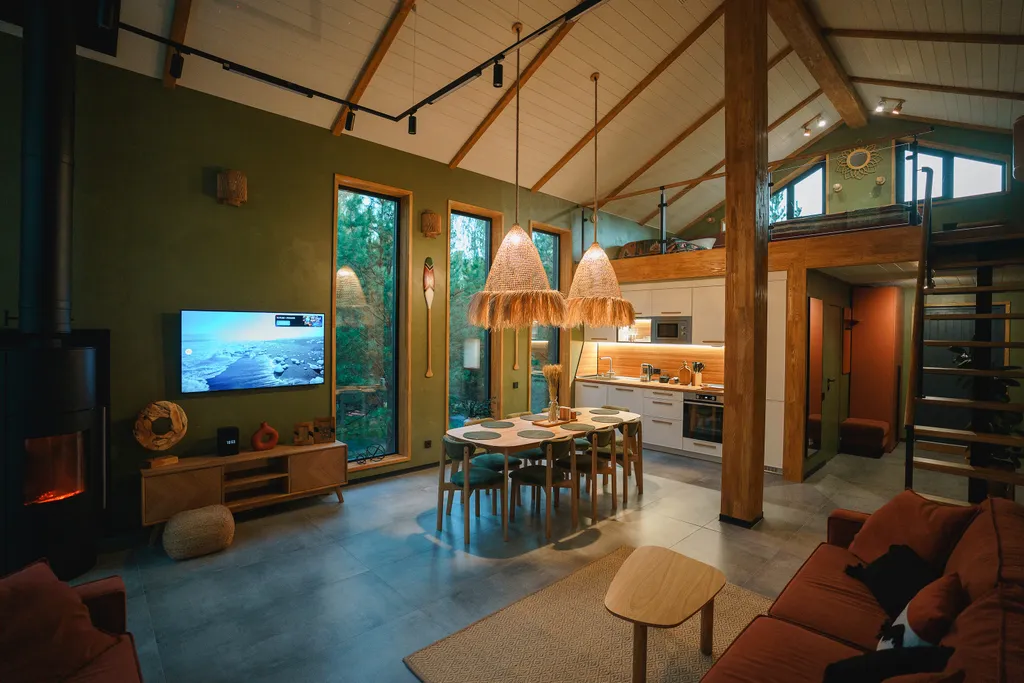 Barnhouse с камином в Krona camp