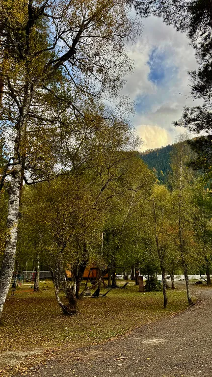 Шале на берегу реки, с беседкой