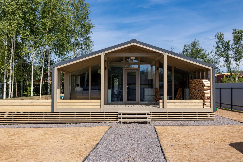 Уютный дом с печью-камином