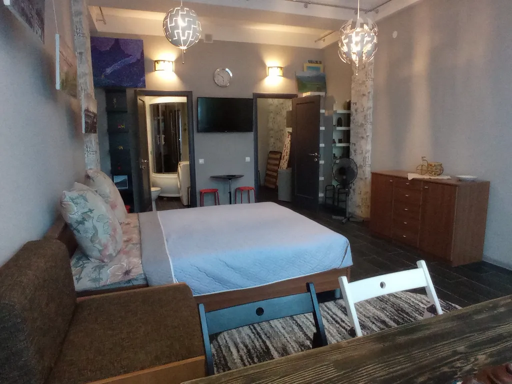 Студия - лофт с панорамным видом в центре Листвянки