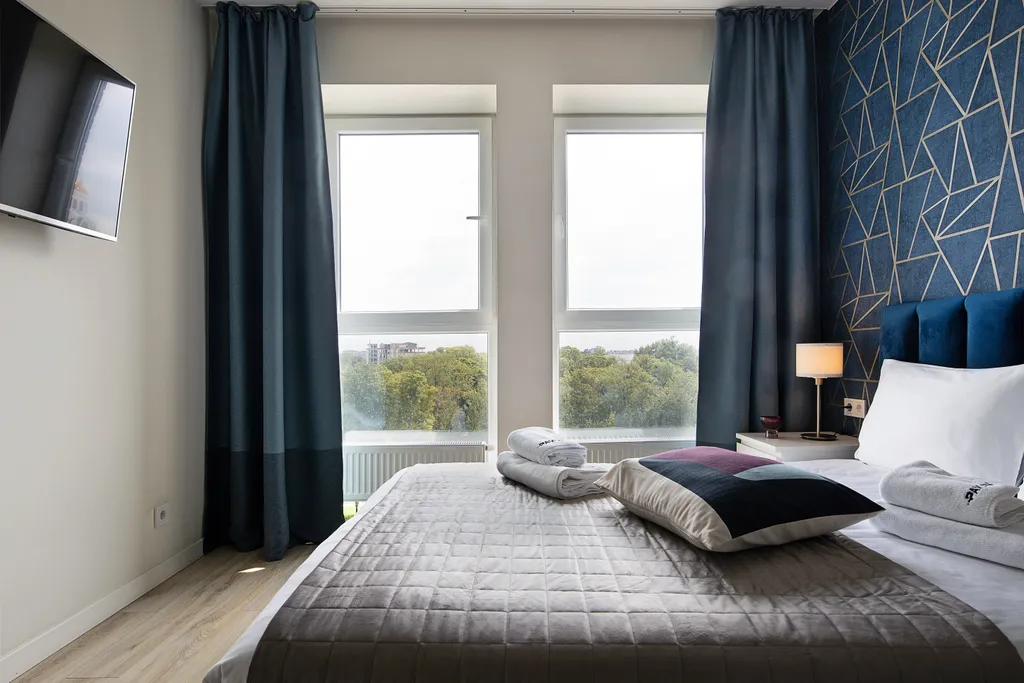 Квартира Квартира Уютная студия Синяя с панорамными окнами — Калининград