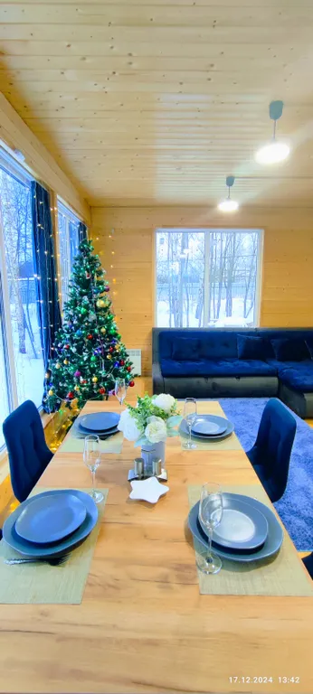 Дом с купольной беседкой на природе