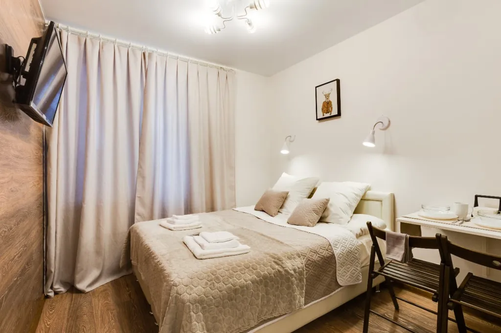 Студия Беж с балконом возле Меги