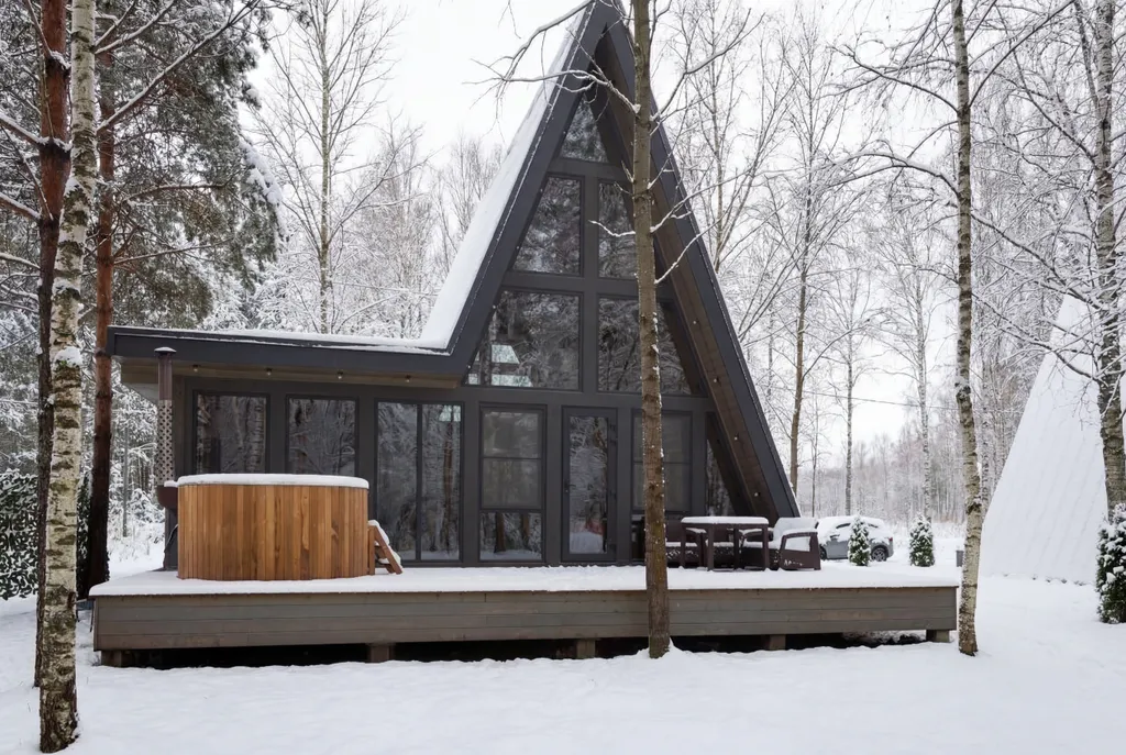 Коттедж Домик A-Frame с купелью и баней 100 м2 — аренда посуточно в Красный Огорок