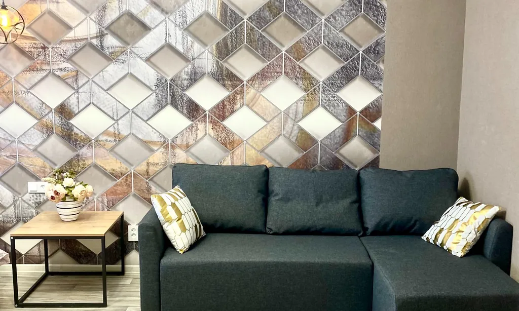 Пентхаус с видом на город. Круглая кровать+ диван