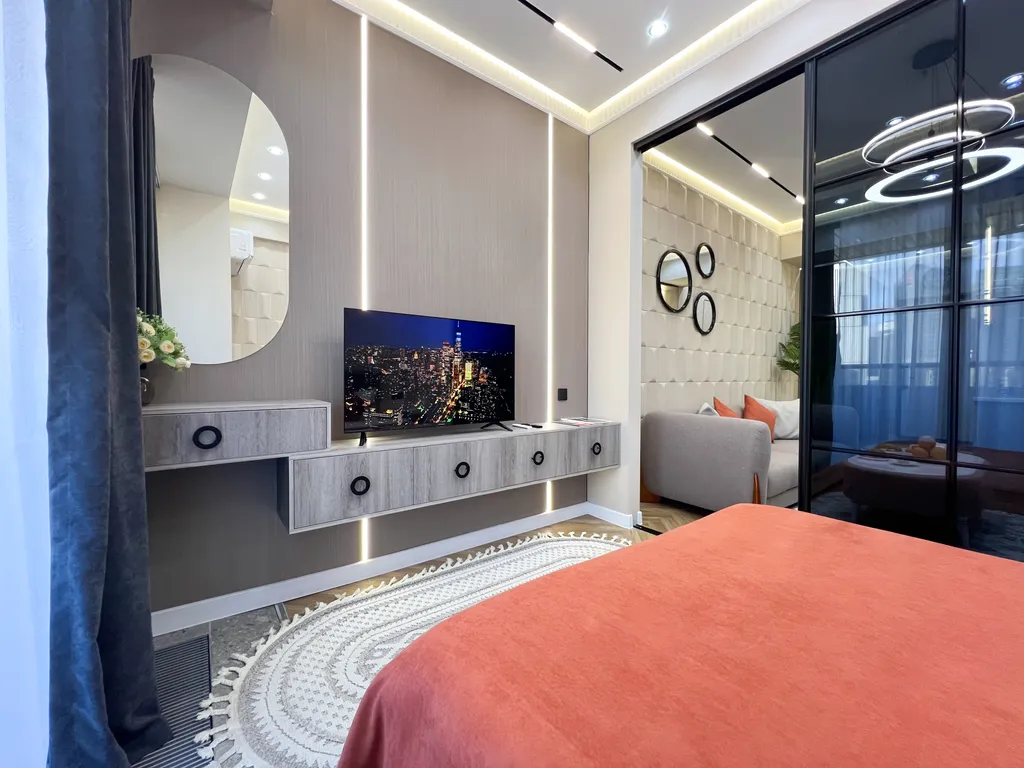 Дизайнерская студия с продуманным интерьером и видом на Ташкент сити