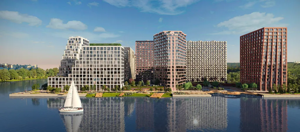 Квартира Квартира Евродвушка в современном ЖК на воде, высокий этаж, вид на центр Москвы — Москва