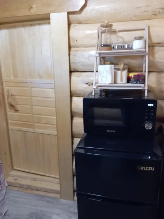 Деревянный дом, на берегу меличуярви, на краю леса в карельском селе