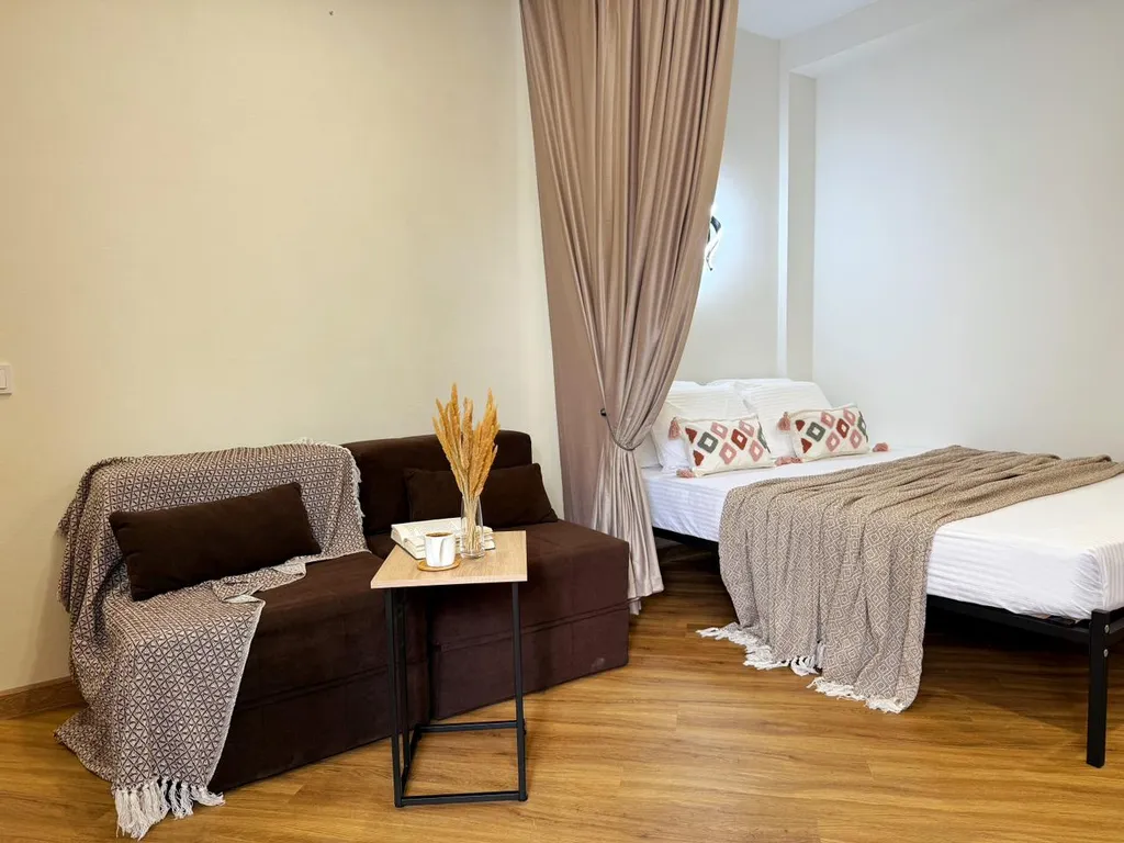 Апартаменты с террасой для четверых, 3 минуты до пляжа