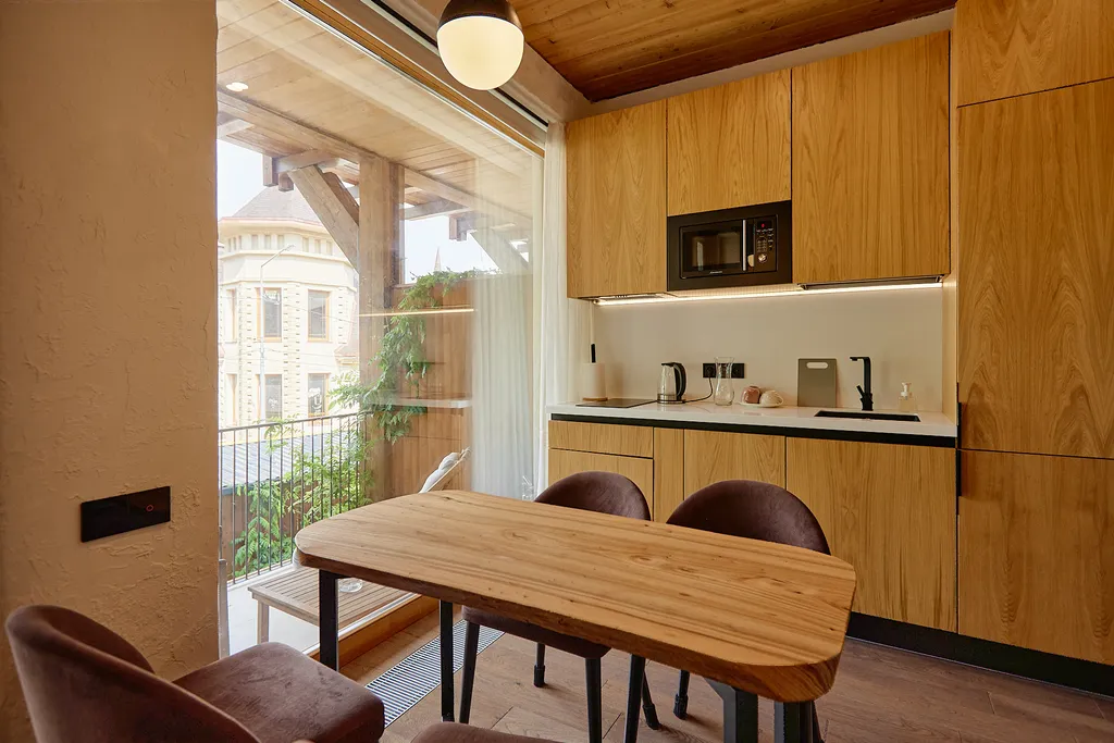 Студия Воздух с классной кухней в гостевом доме Пентакли в Красной Поляне