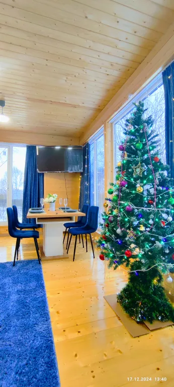 Дом с купольной беседкой на природе