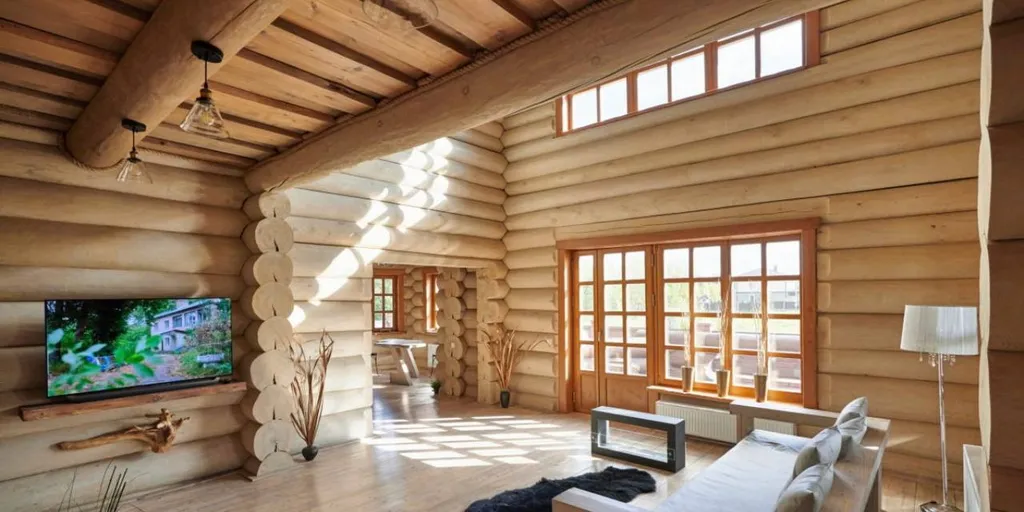 Деревянный коттедж из рубленого соснового бревна