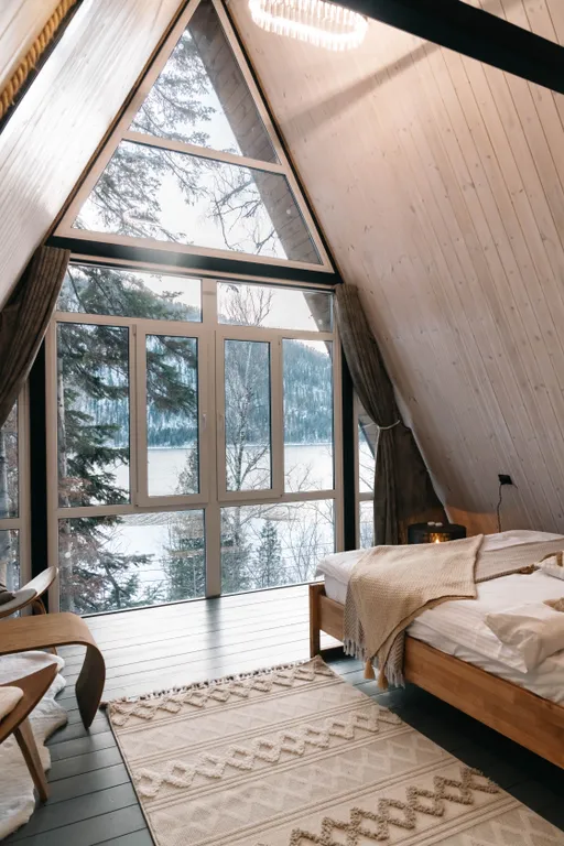 Villa Roma Телецкое-большой панорамный афрэйм1 с видом на горы и озеро