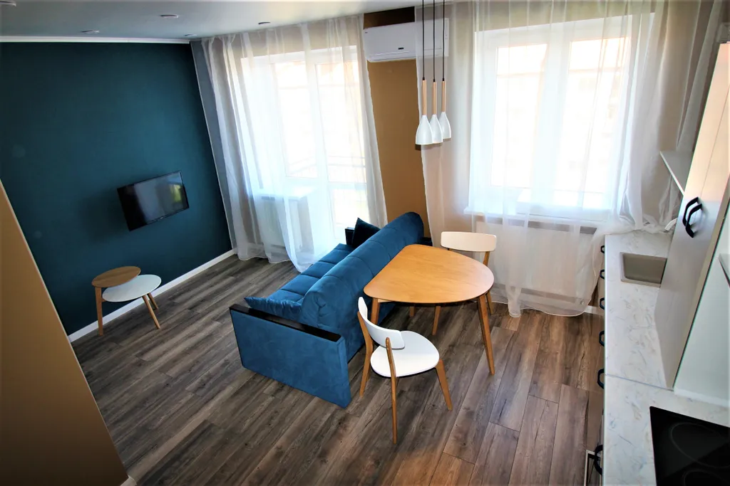 Студия с видом на море, дизайнерским ремонтом до пляжа 15 минут