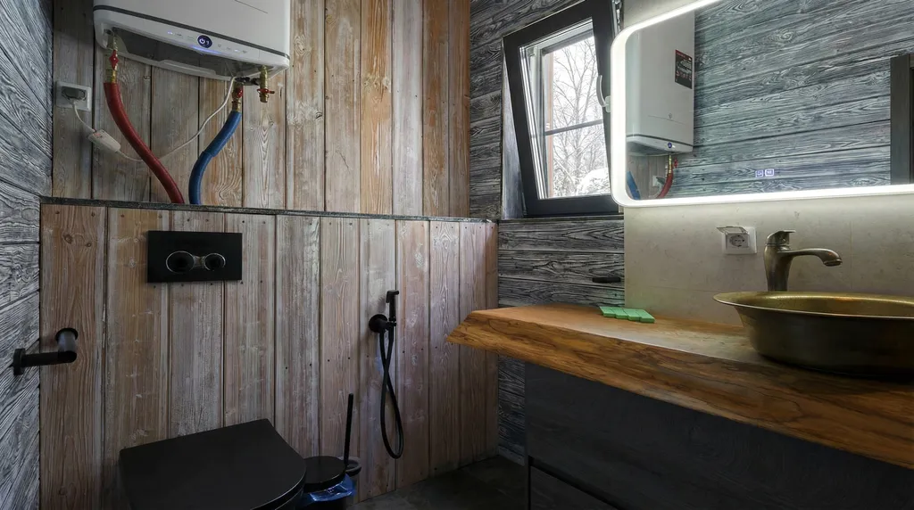 BarnHouse с камином, кондиционером и террасой