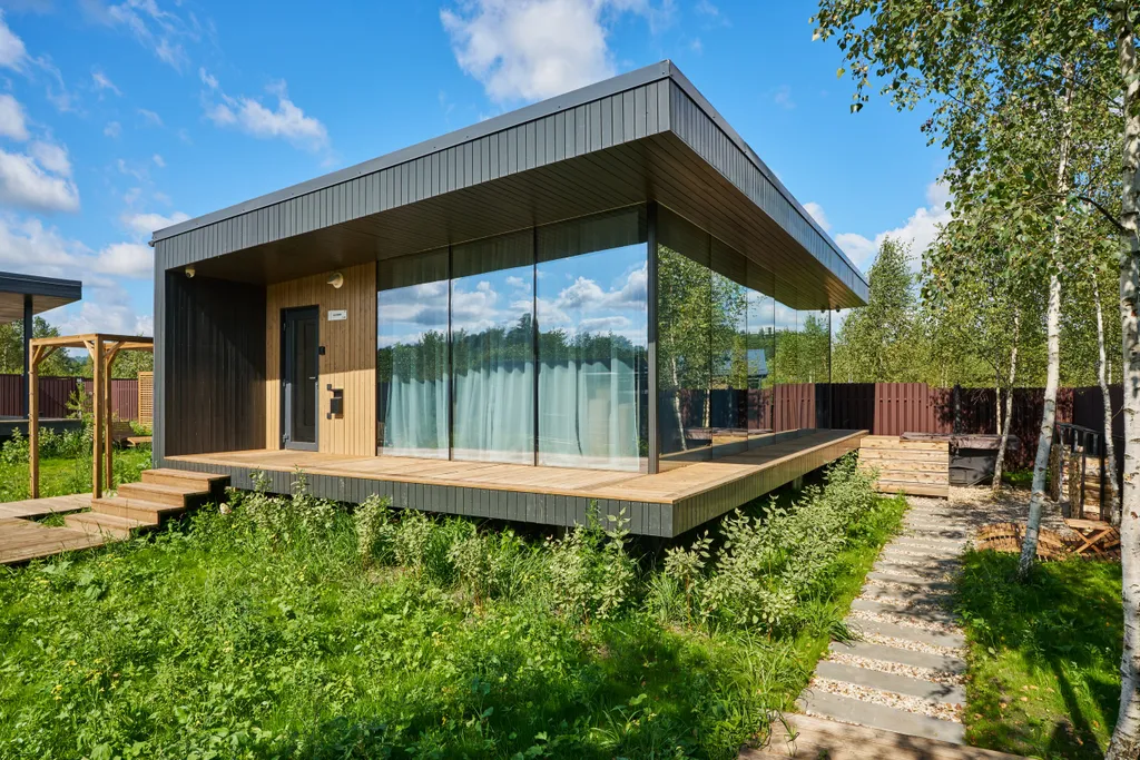 Коттедж Домик у реки в окружении сосен с камином, сауной и чаном — Семеновское