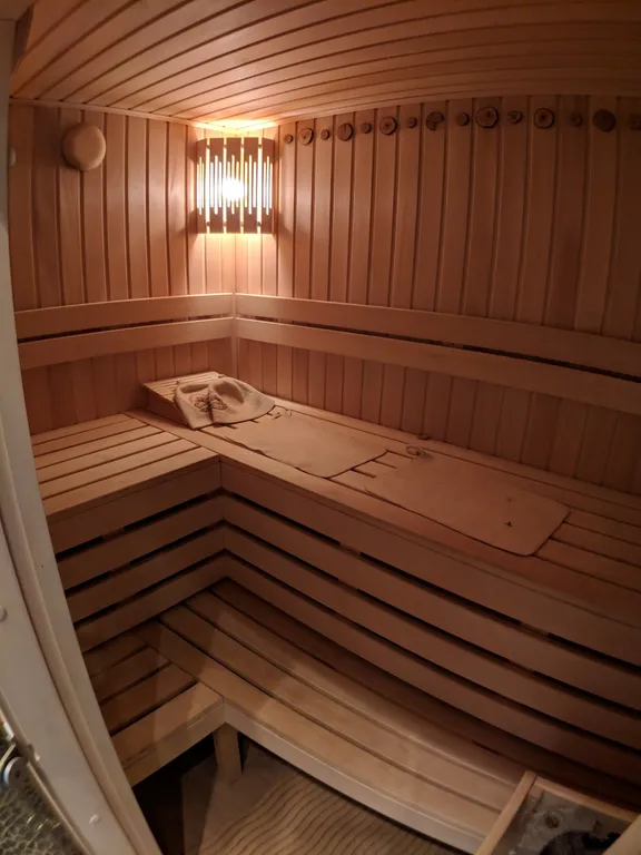 Дизайнерская двухуровневая 3-комнатная квартира с сауной и каминным залом