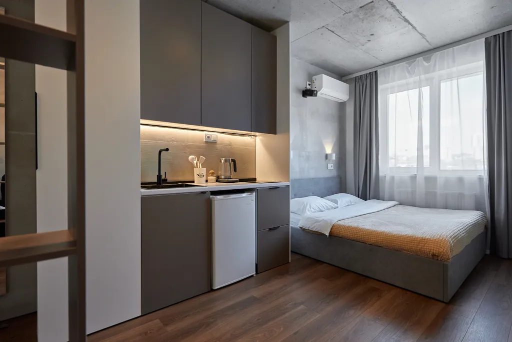 Уютная студия, в стиле лофт