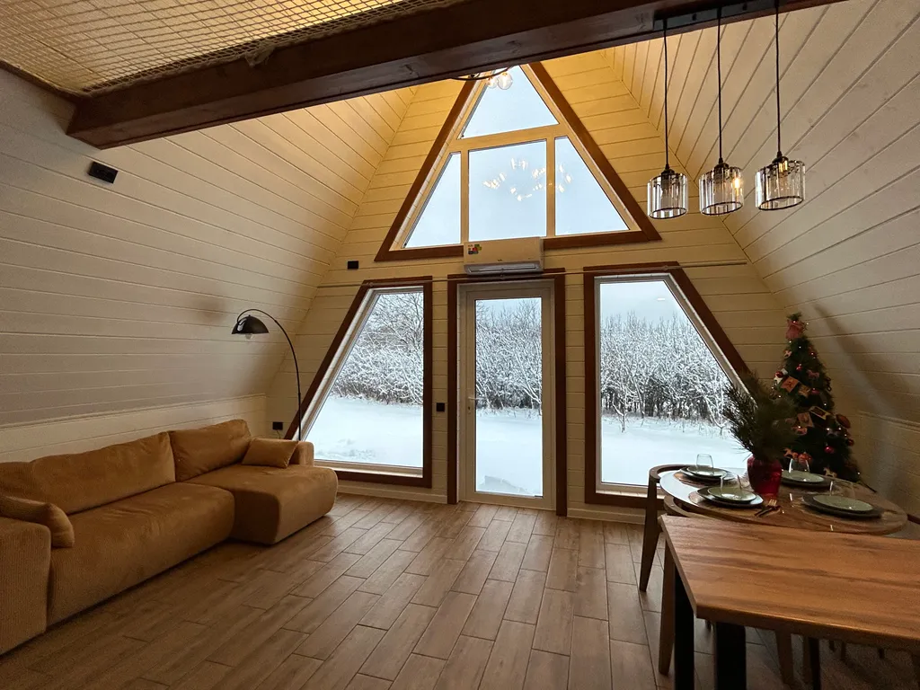 Современный треугольный эко дом