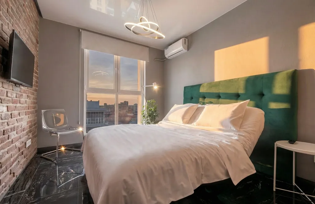 Loft с кроватью-трансформером, кофемашиной и видом на город