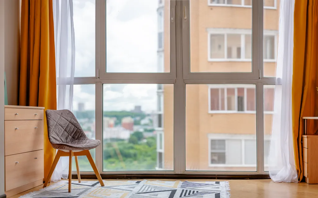 Просторная на заливе с панорамными окнами, кондиционер, 2 TV