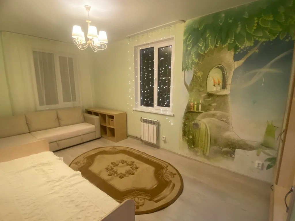 Дом с камином и видом на зимний лес