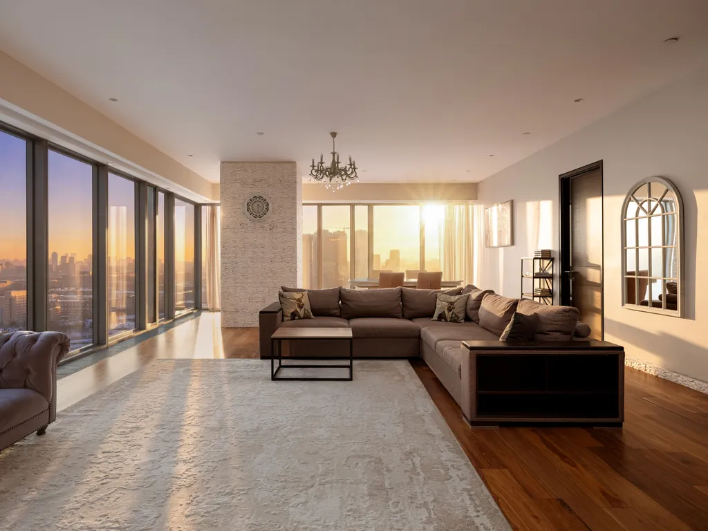 Oko Gudja 29 этаж 100 м2 панорамный вид на город шикарный закат