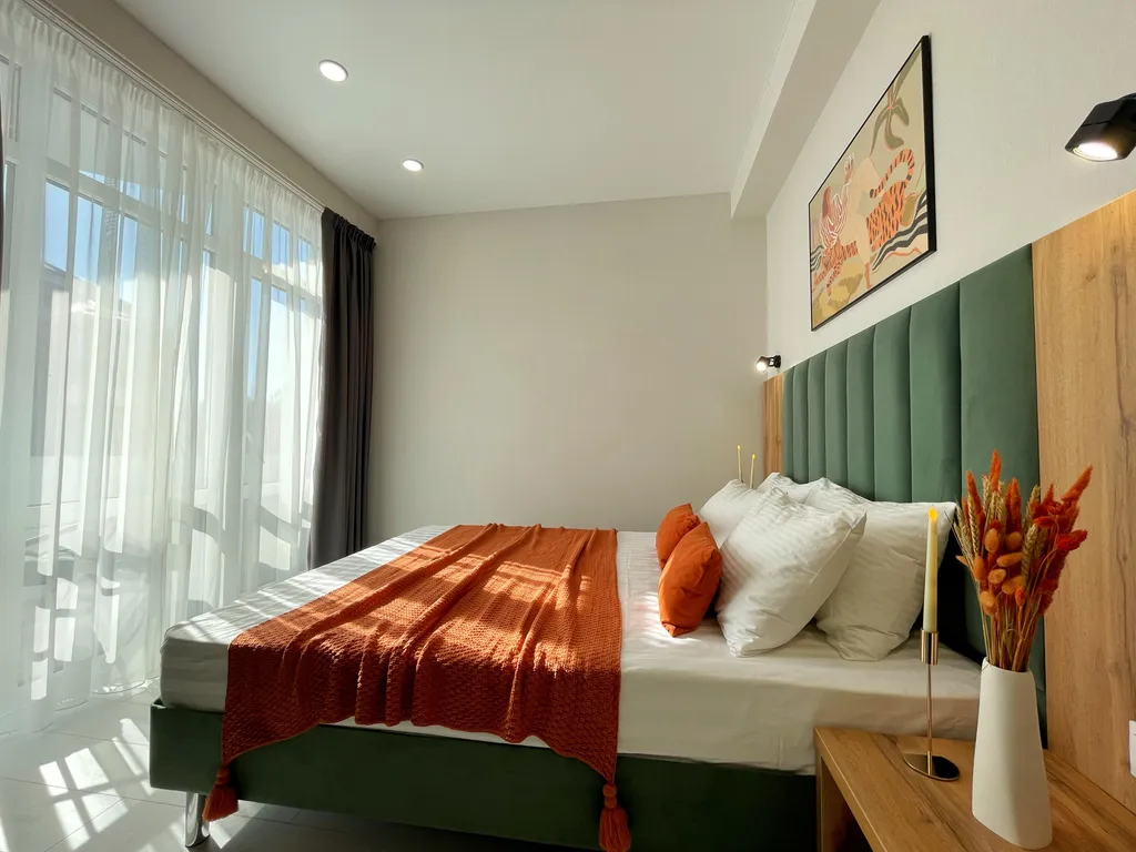 Студия с балконом, видом на море, 3 минуты до пляжа