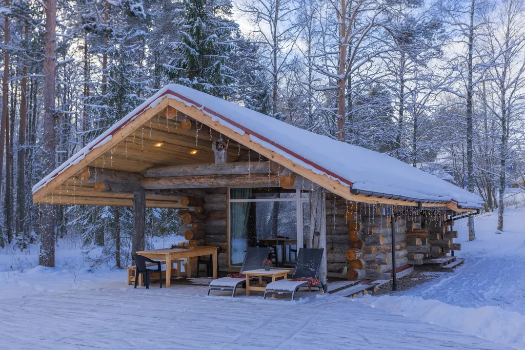 Коттедж из сосны Кело с видом на озеро — аренда посуточно в Нижняя Салма