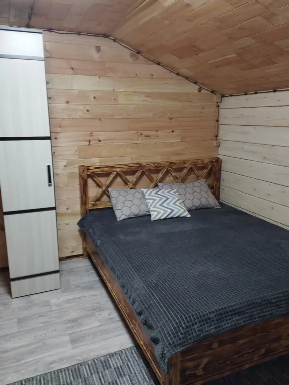 2х этажный коттедж, в зимнем лесу на берегу реки