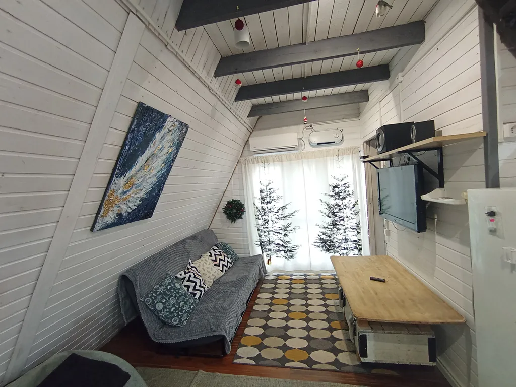 А-фрейм с парной, купелью и беседкой