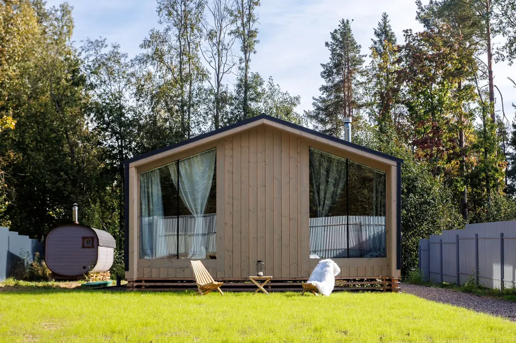 Дом Мая у озера с баней на дровах