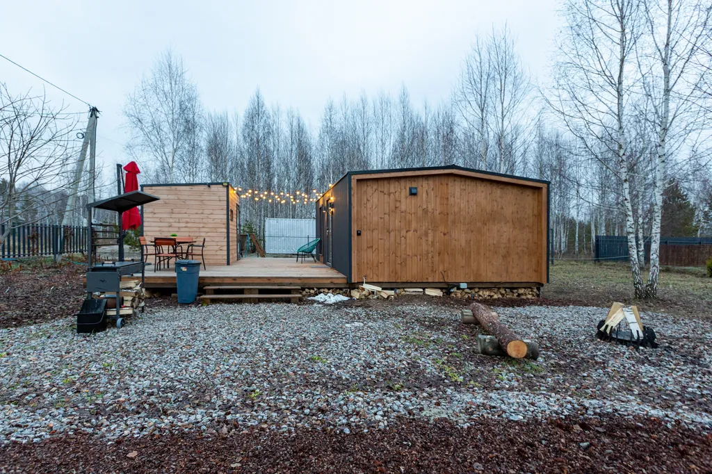 Семейный домик с финской сауной у леса